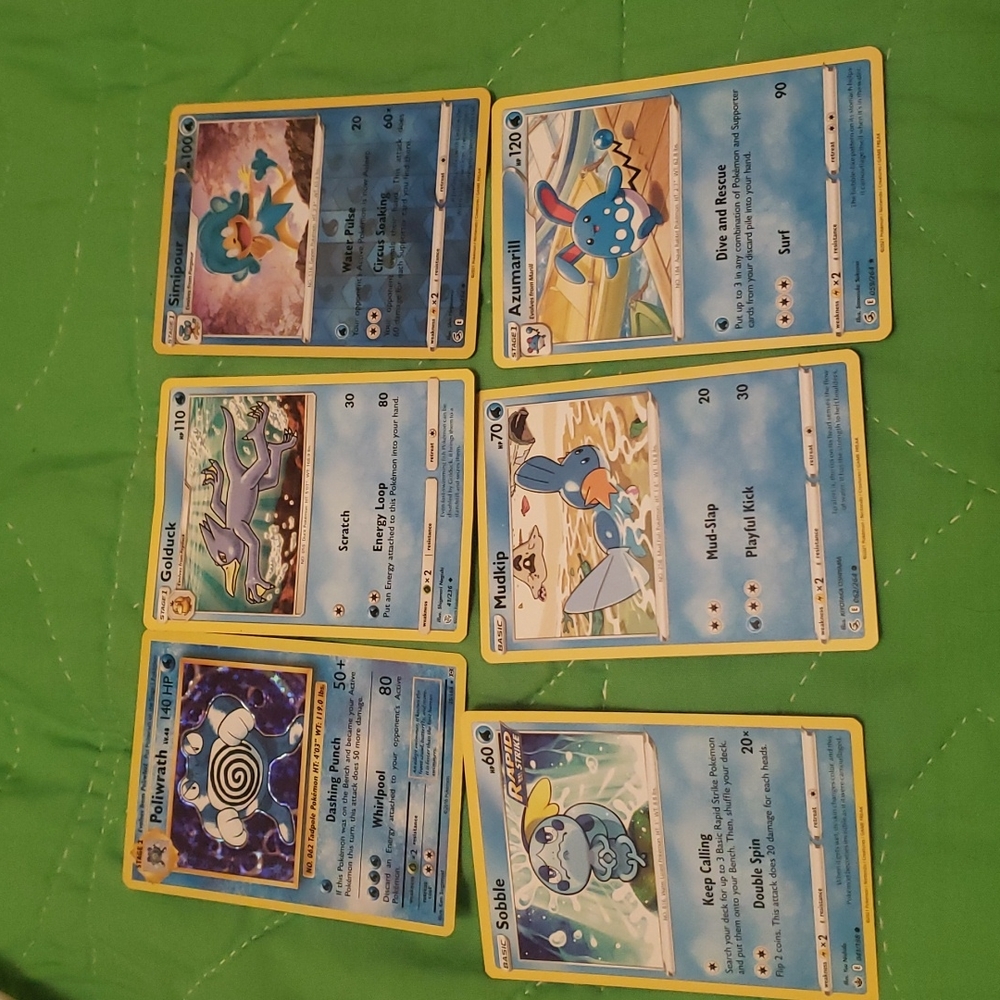 COPY - 6 water Pokémon cards
